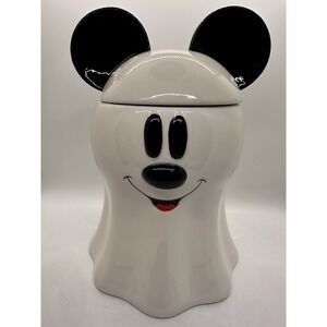 Disney Mickey Mouse Ghost Ceramic Cookie Jar Zrike Halloween Canister